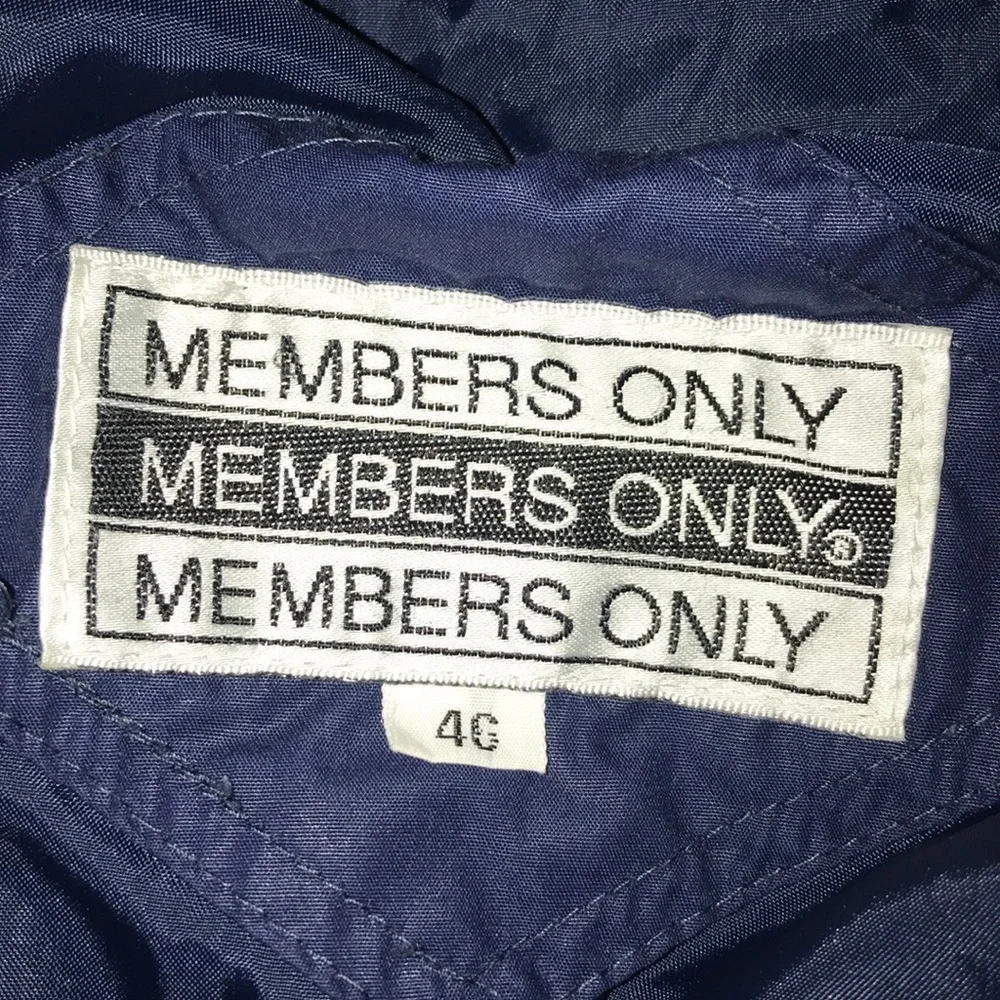 Vintage 80s MEMBERS ONLY Iconic Racer Jacket/Coat~46~Hong Kong~Navy Blue